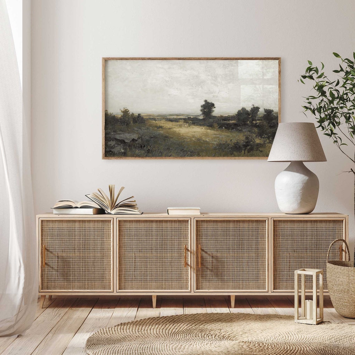 Frame Tv Art Farmhouse Tv Art Neutral Field Landscape Vintage Country Field Painting Frame Tv Art Tv52 - Image 4