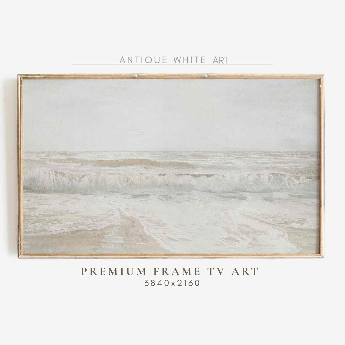 Neutral Summer Abstract Ocean Waves Seascape Art Print