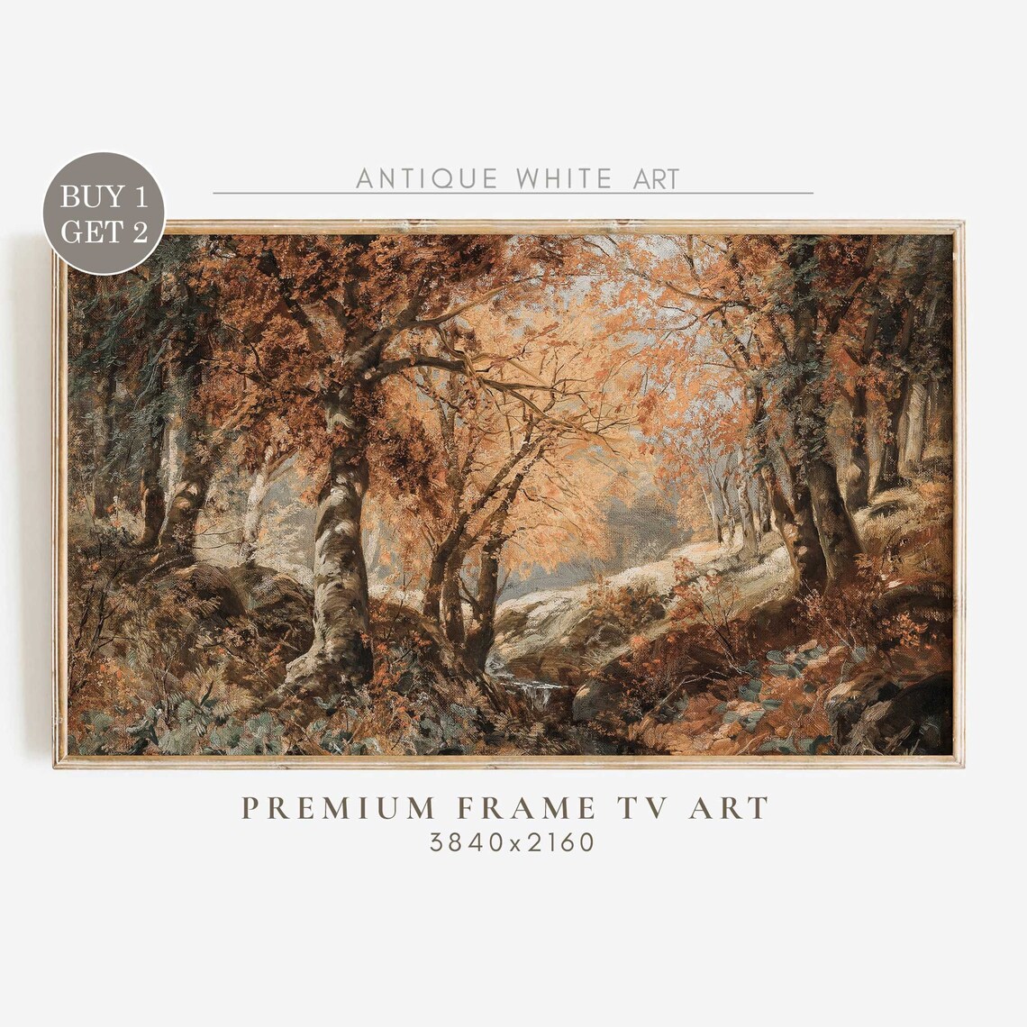 Fall Frame TV Art, Vintage Rustic Country Print