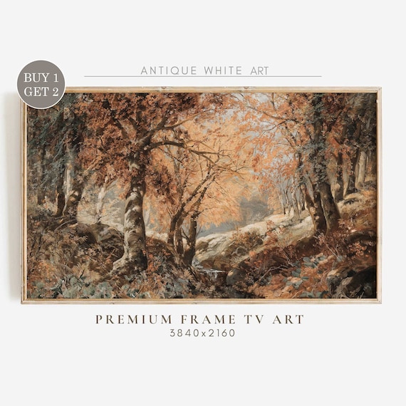 Fall Frame TV Art, Vintage Rustic Country Print