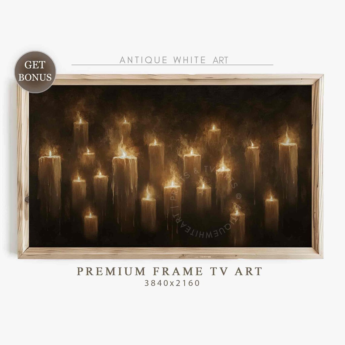Halloween Spooky Frame TV Art, Candle Decor