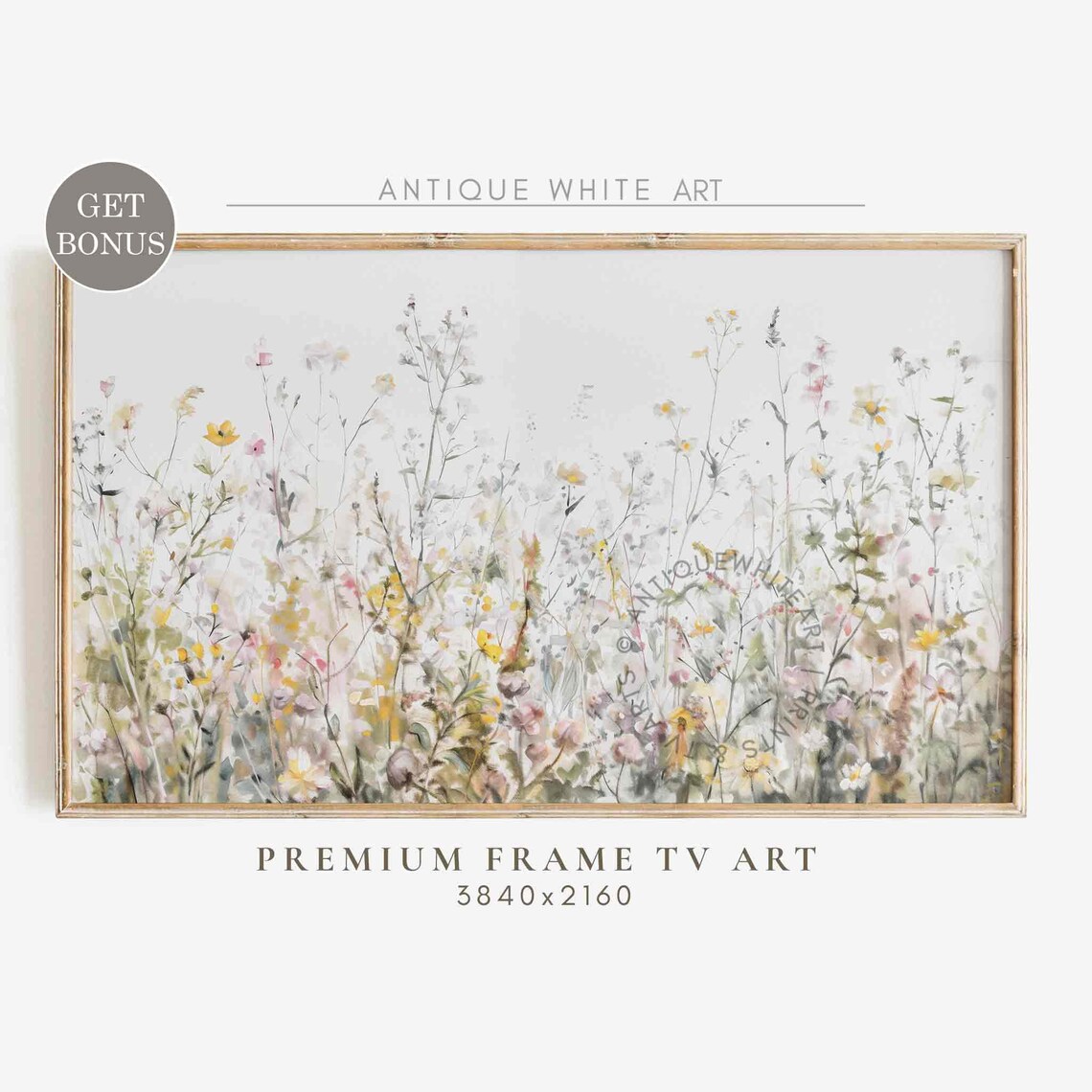 Spring Wildflower Field, Country Flowers Art Print