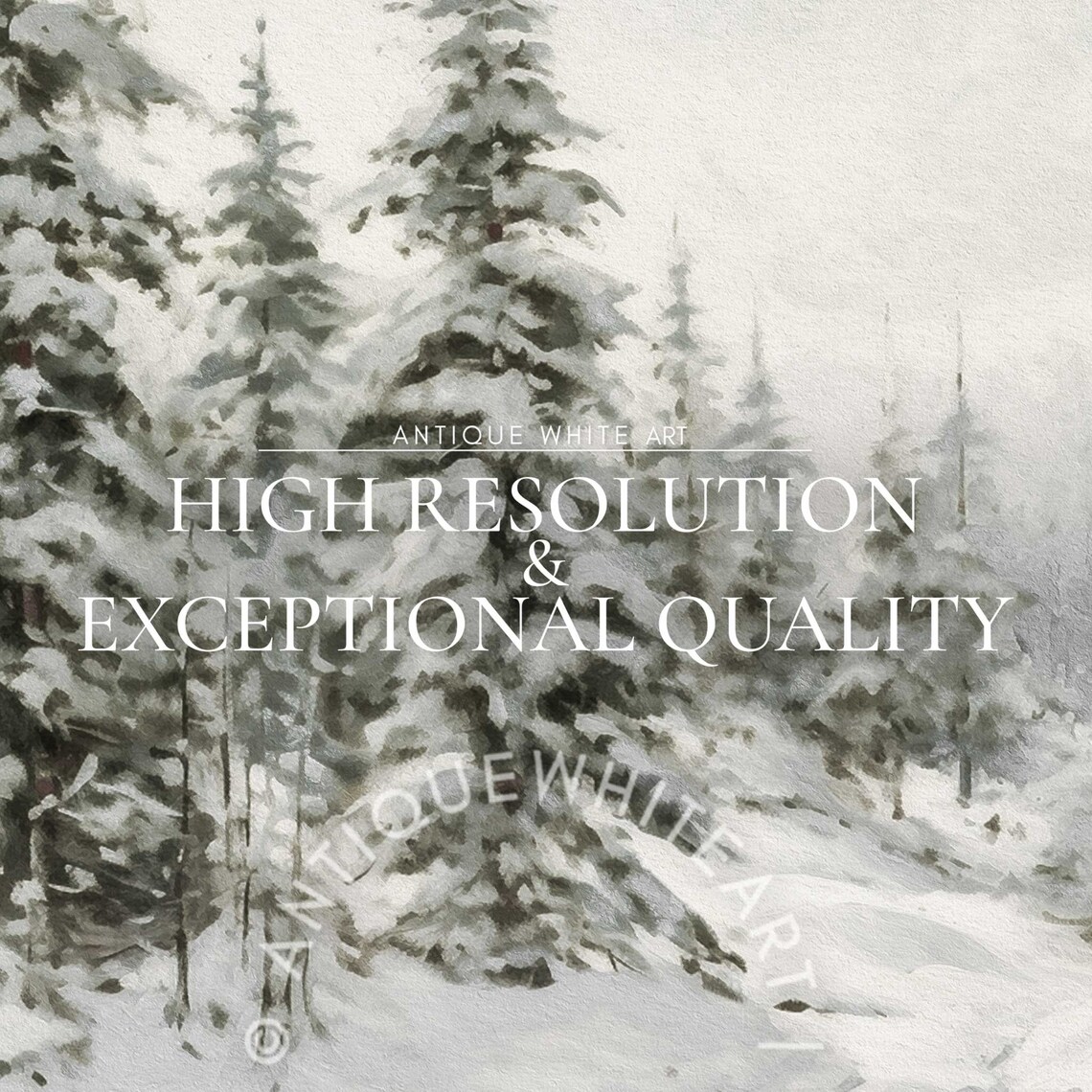 Winter Forest Painting, Vintage Winter Landscape - Image 4