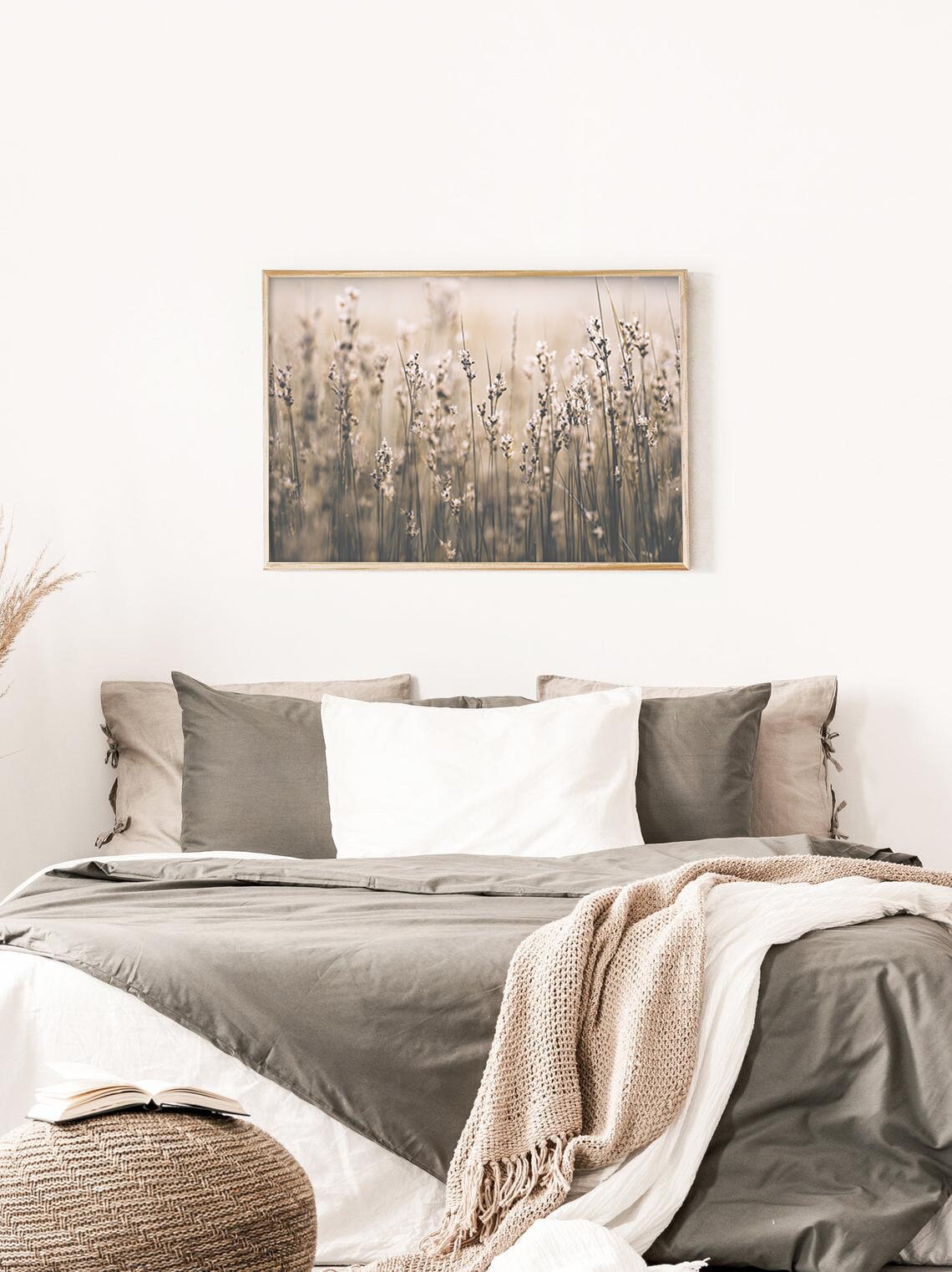 Grass Wall Art, Farmhouse Wildflowers Rustic Decor - Image 2