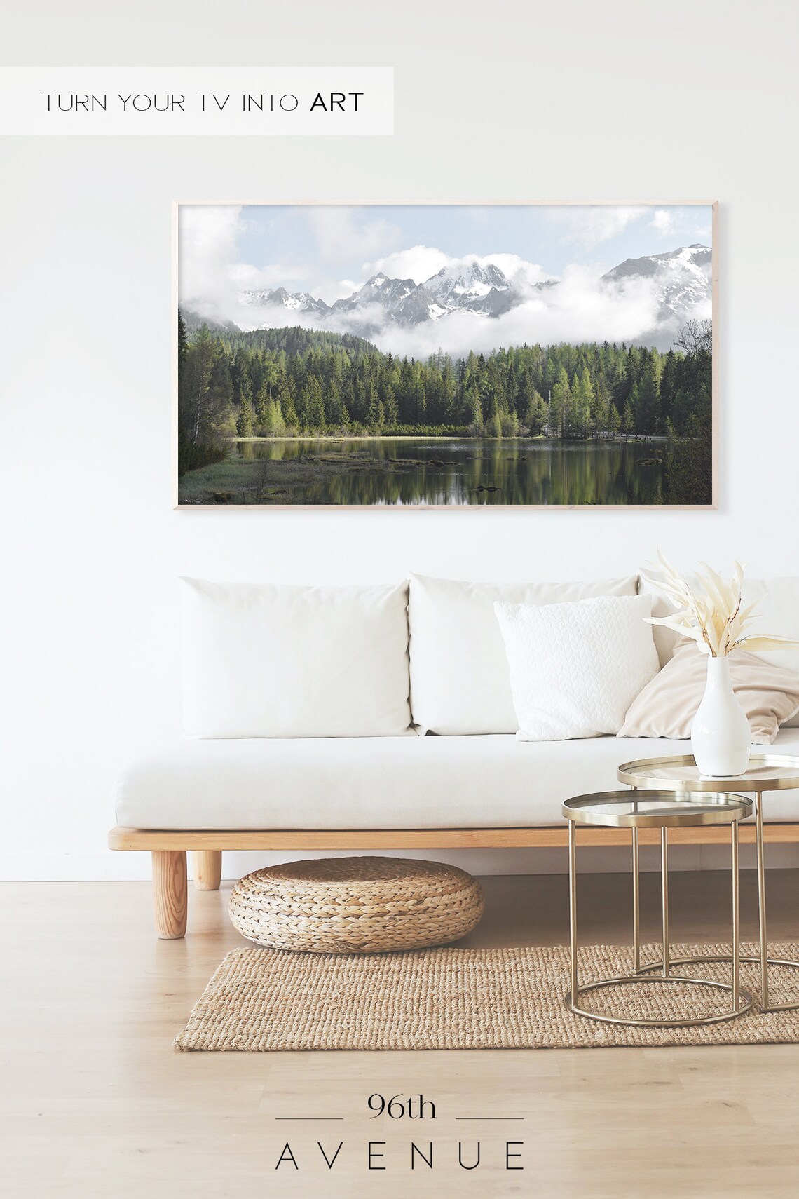 Mountain Lake Travel Art, Canada Forest Poster Print - Image 2