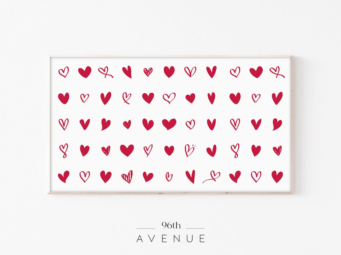 Valentines Day Heart Pattern Art Print