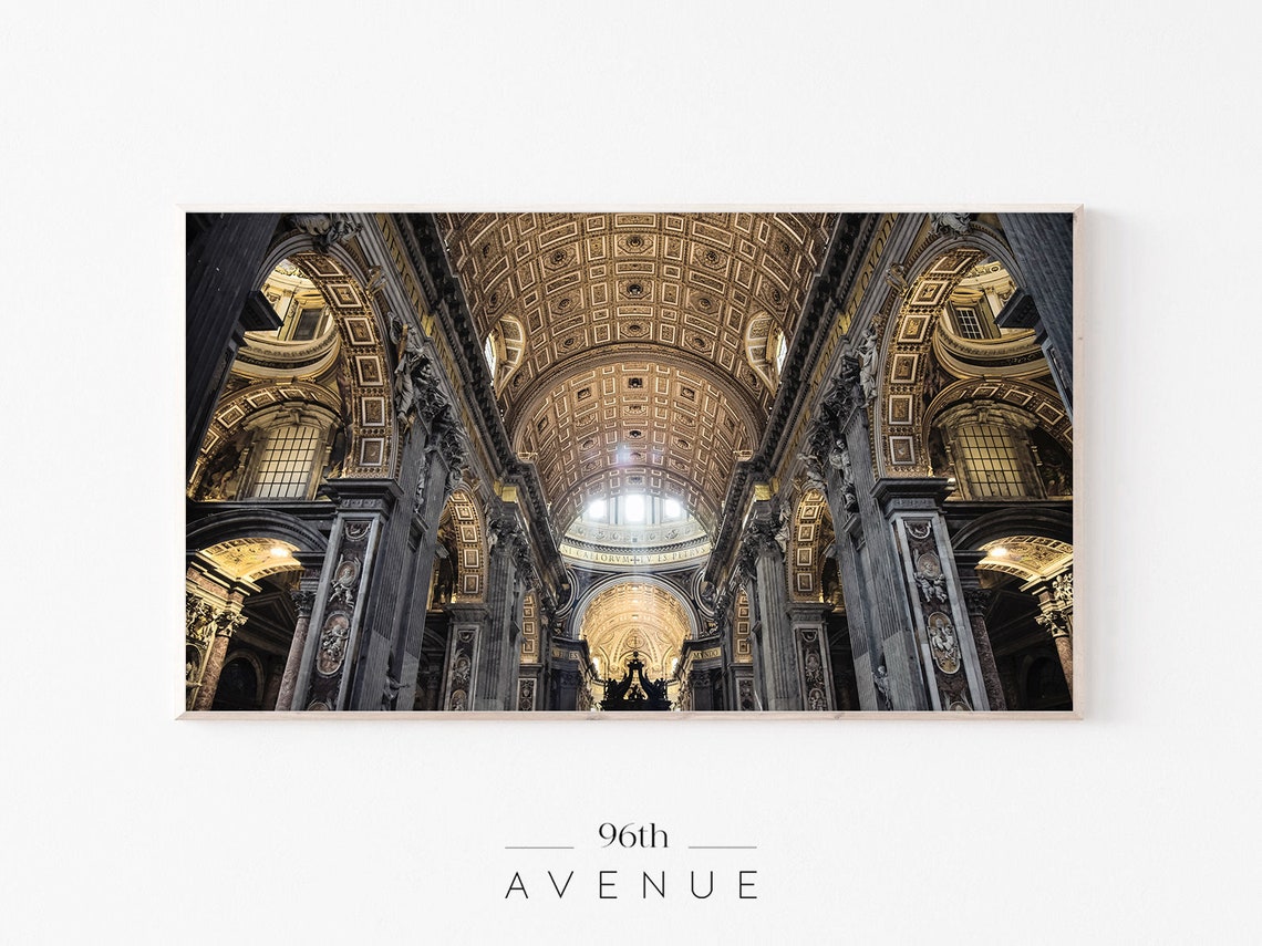 St Peters Basilica Vatican Baroque Cathedral Interior Poster