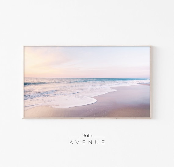 Pastel Beach Sunset Art for Frame TV