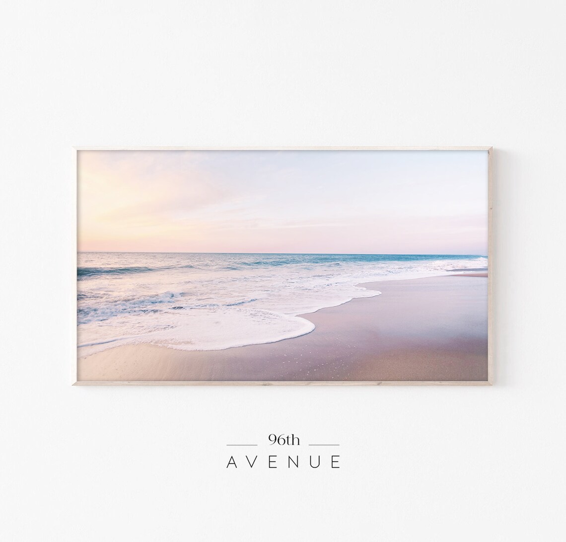Pastel Beach Sunset Art for Frame TV