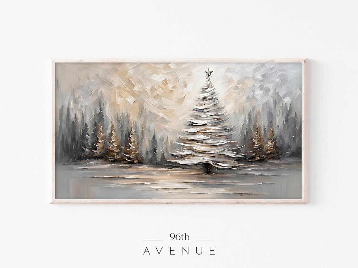 Christmas Tree Oil-Painting Style Art Print