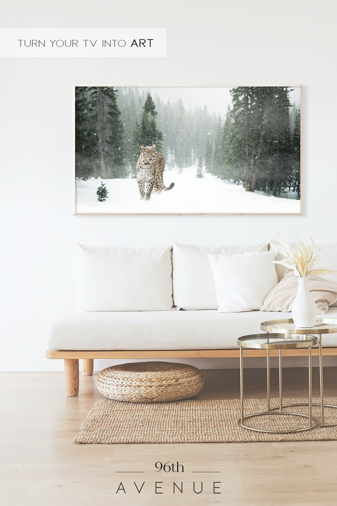 Leopard Holiday Forest Landscape Art Print - Image 2