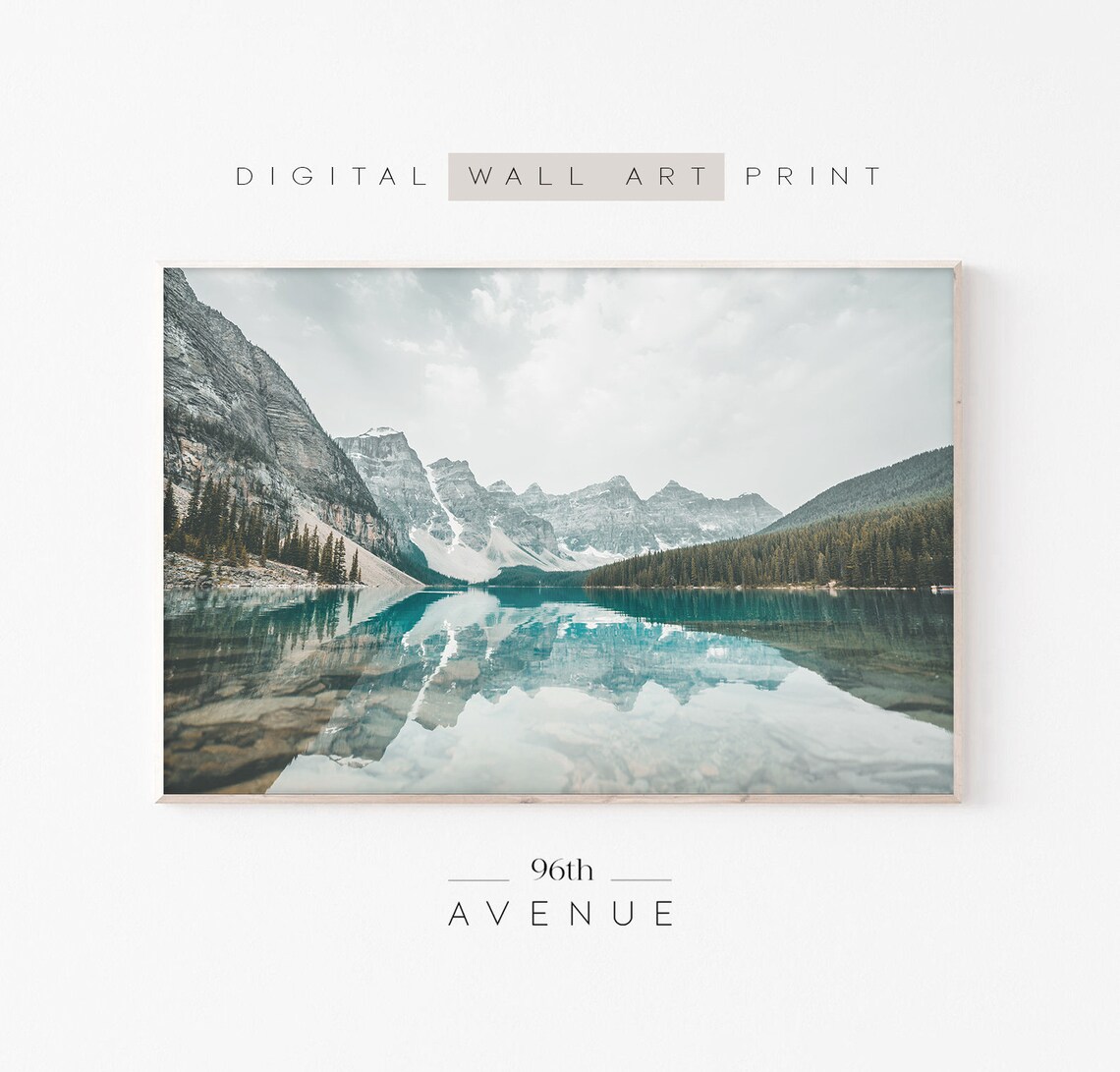 Moraine Lake Mountain Reflection Turquoise Alpine Lake Canada Poster