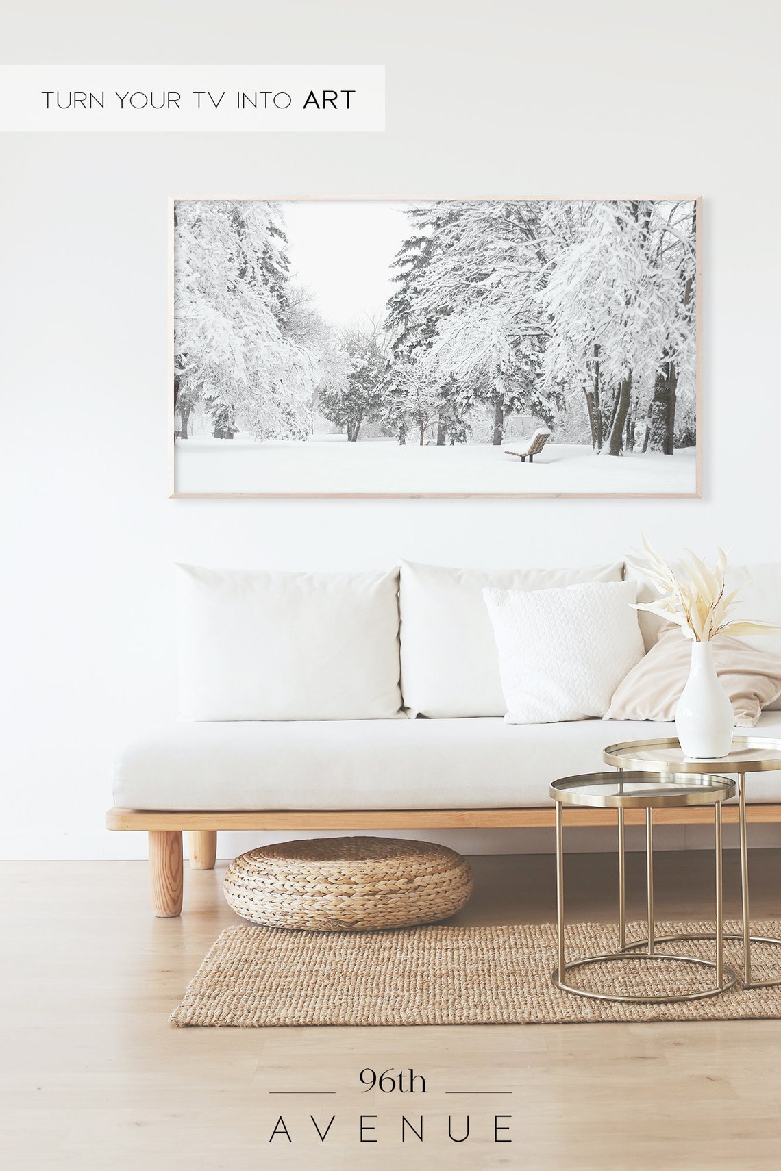 Snowy Trees Winter Art Print - Image 2