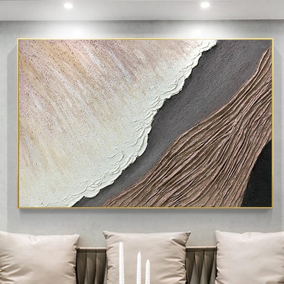 Brown Abstract Ocean Wall Art, Wabi Sabi Print