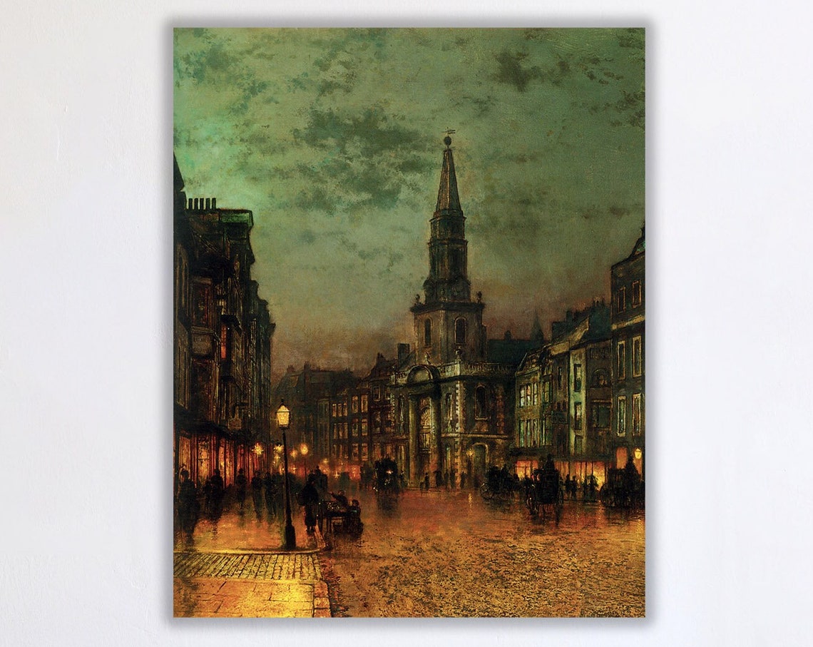 Grimshaw Blackman Street London Victorian Night Street Scene Poster