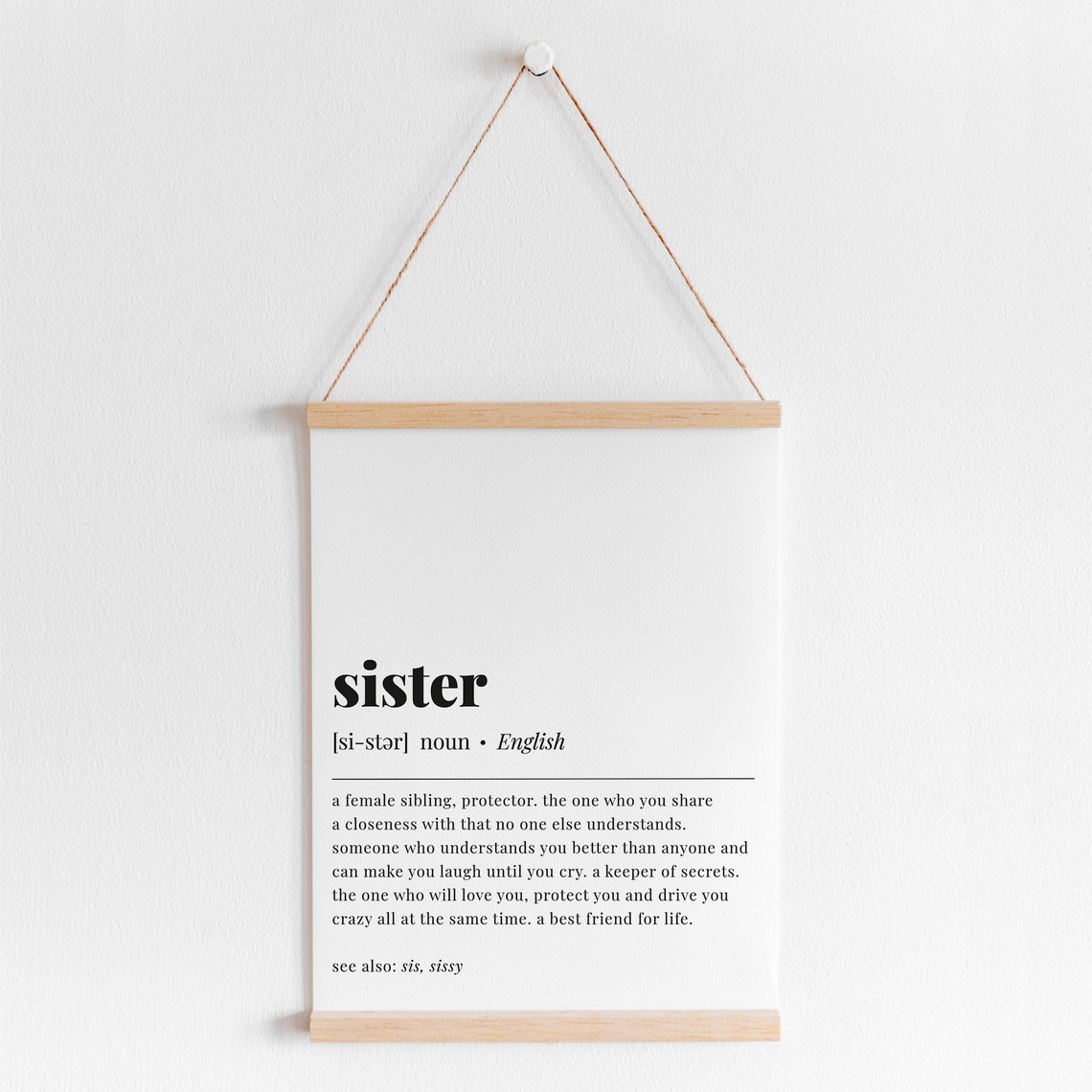 Sister Definition Best Friend Love Gift Minimalist Typography Poster - Image 5