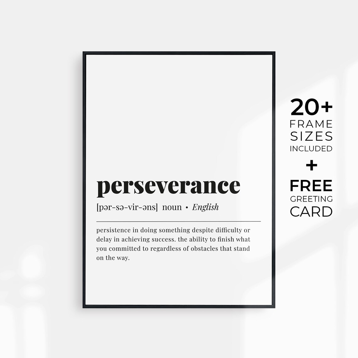 Perseverance Definition Motivational Words Art Print - Image 6