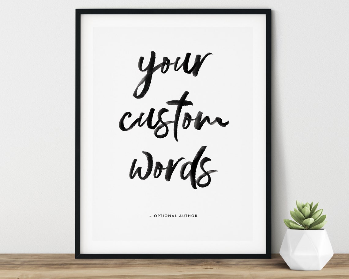 Your Custom Words Brush Script Minimal Modern Template Poster