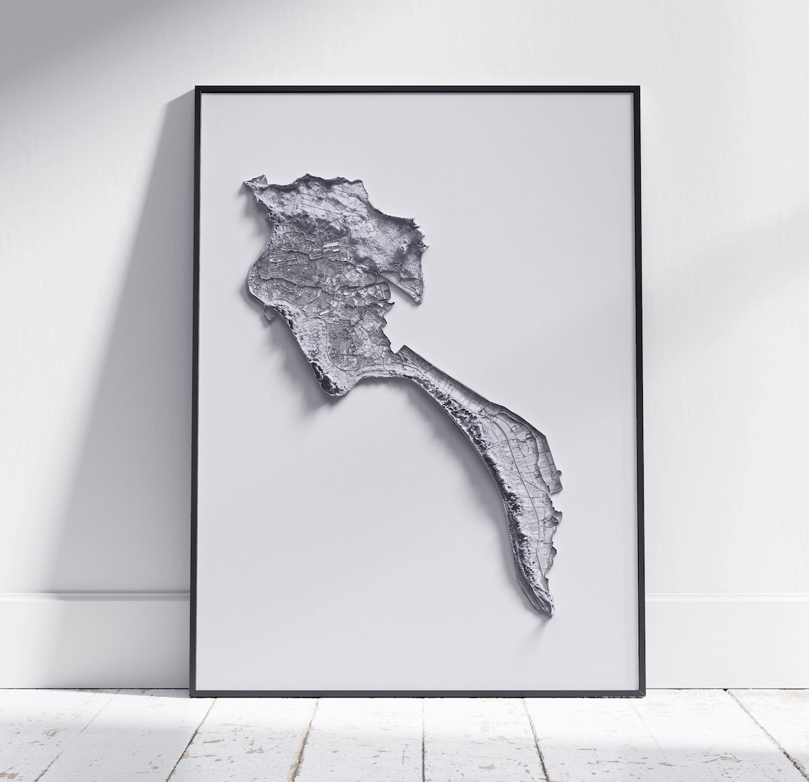 Noirmoutier Island France Minimalist Black And White Map Art Poster