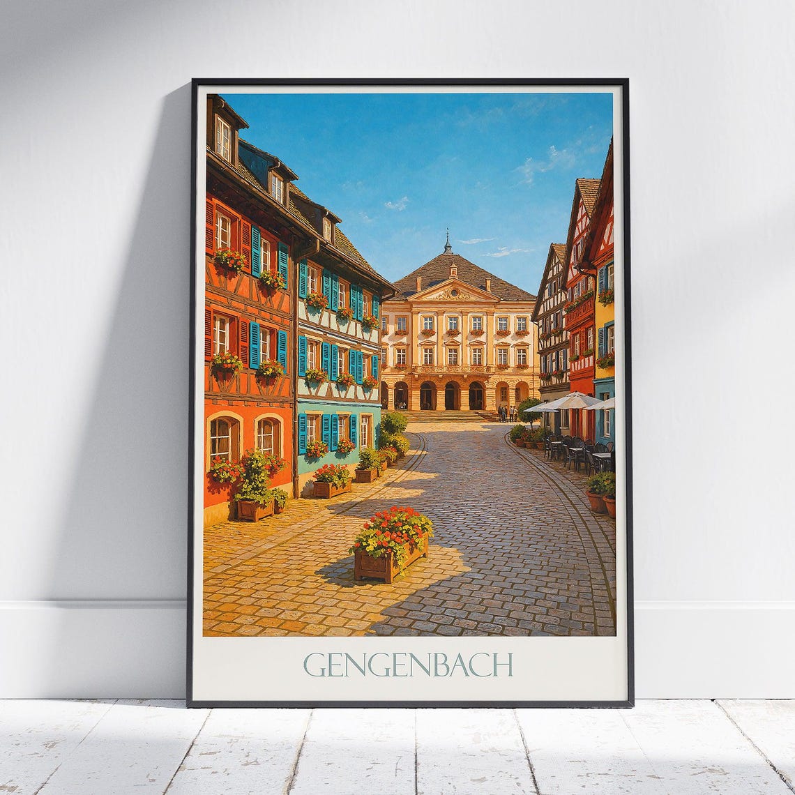 Gengenbach Germany Half Timbered Old Town Square Travel Poster