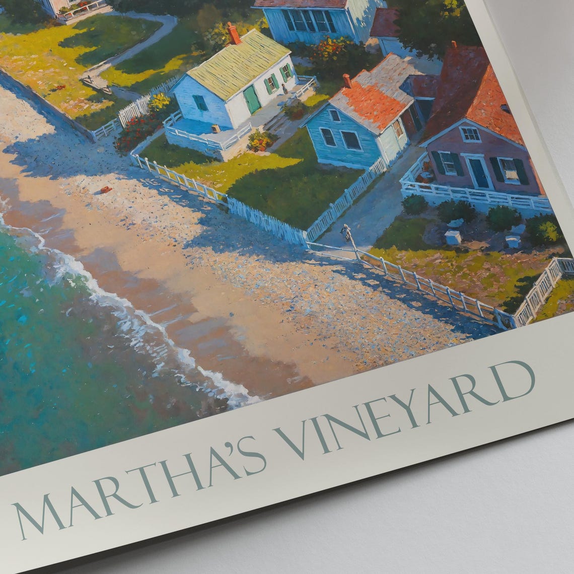 Marthas Vineyard Travel Print Massachusetts New England Travel Poster Wall Art Home Decor Gift Personalized Framed - Image 4
