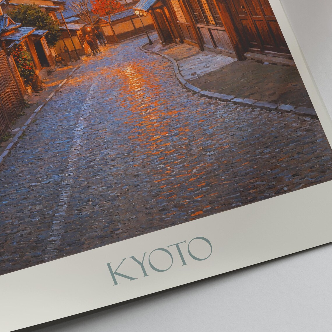 Kyoto Japan Historic Pagoda Street at Sunset Painted Travel Poster - Image 3