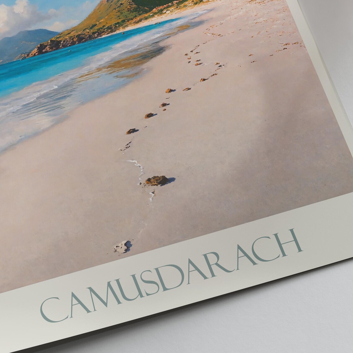 Camusdarach Scotland Beach Sand Dunes Mountain Painted Poster - Image 2