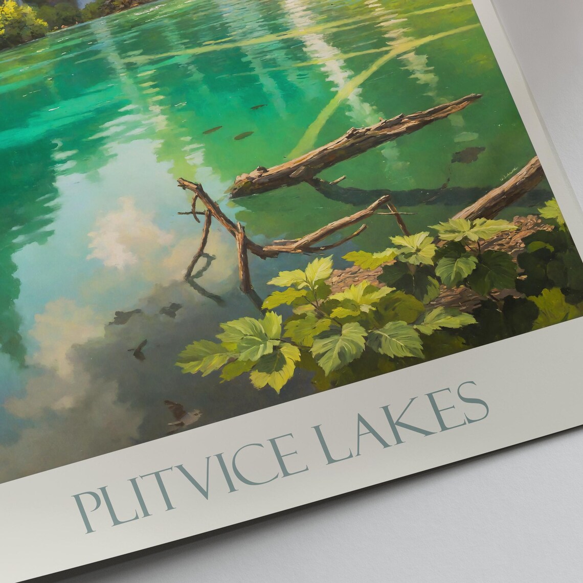 Plitvice Lakes Croatia Waterfalls Turquoise Lake Travel Poster - Image 2