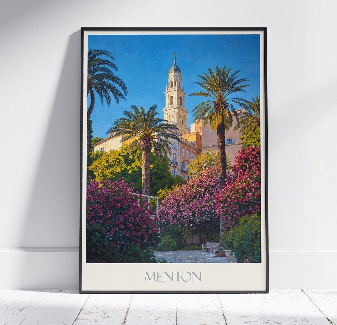 Menton Travel Print Cote Dazur French Riviera South Of France Art Personalized Poster Wall Home Decor Gift Painting