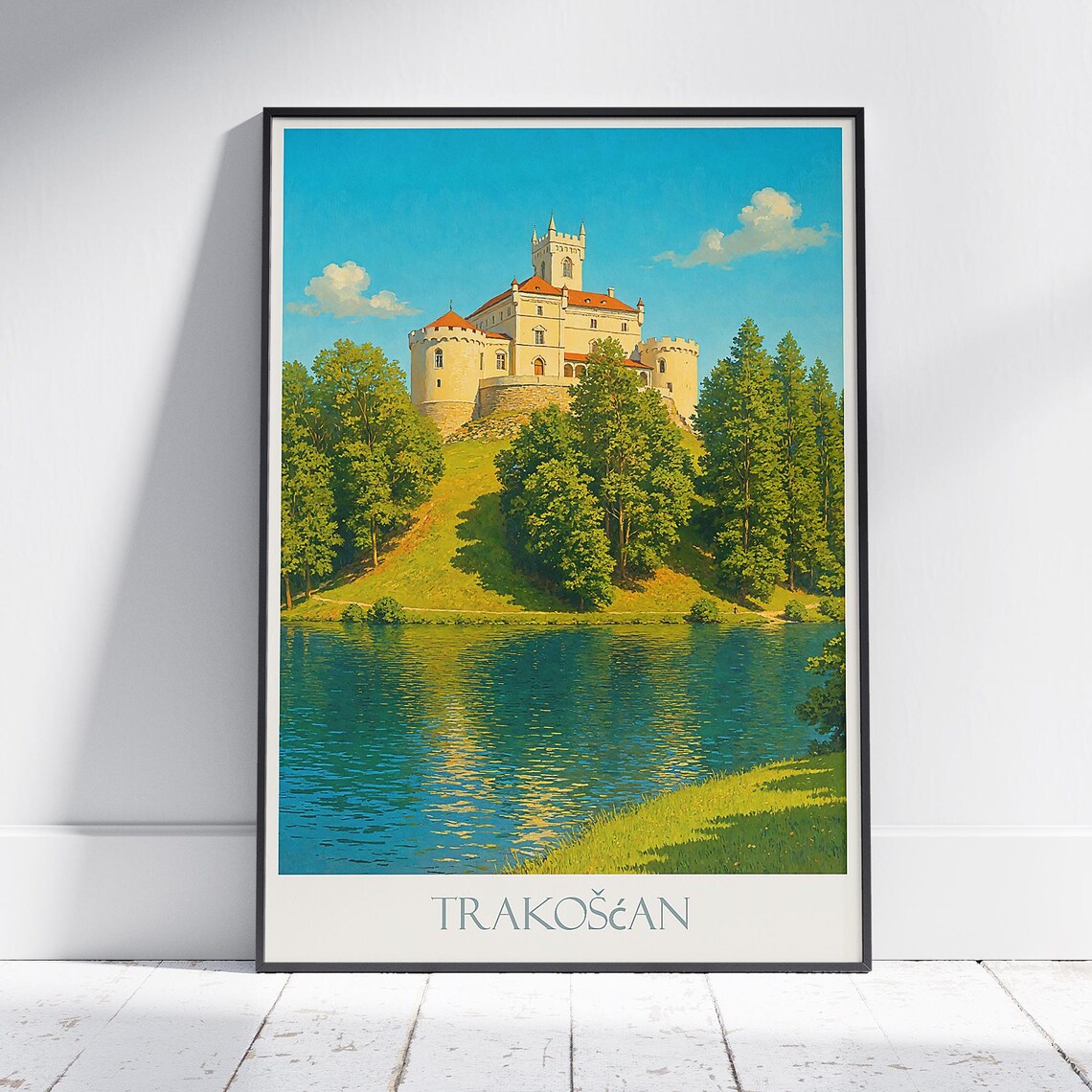 Trakoscan Castle Croatia Lakeside Fairytale Castle Travel Poster