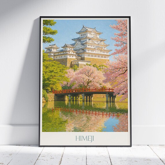 Himeji Castle Cherry Blossom Sakura Japan Spring Travel Poster