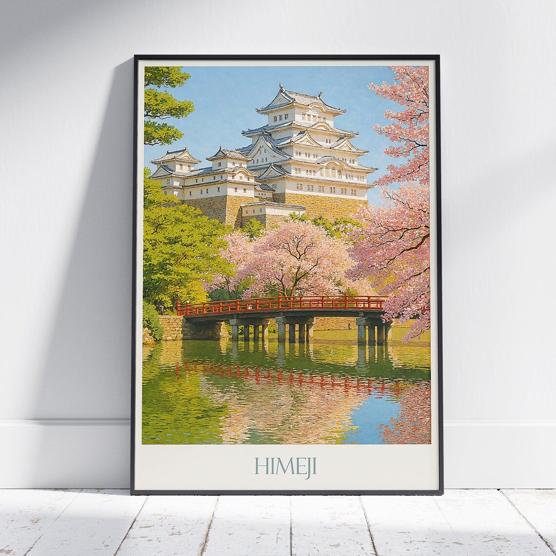 Himeji Castle Cherry Blossom Sakura Japan Spring Travel Poster