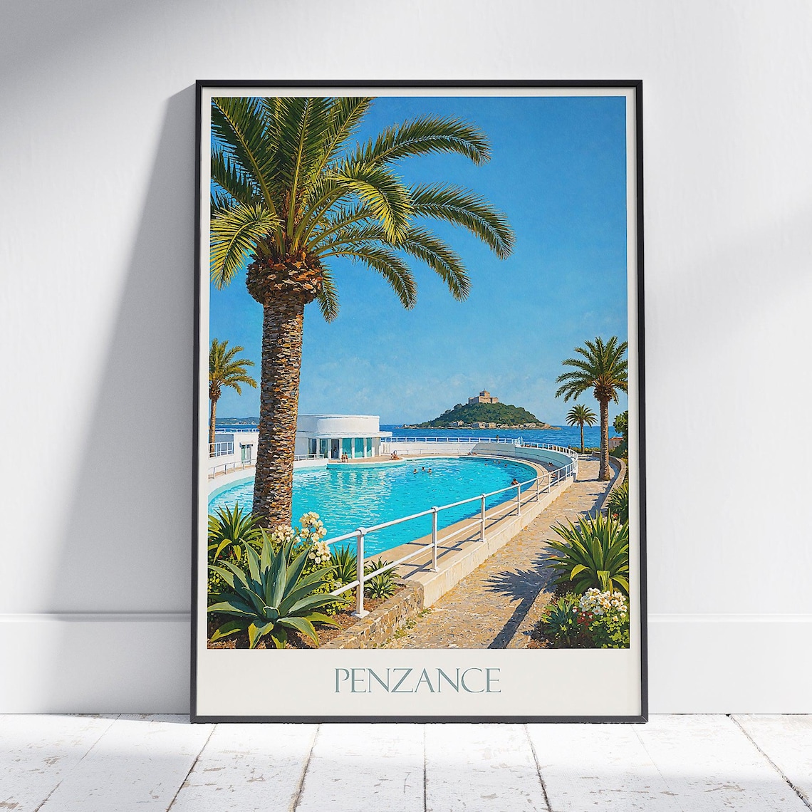 Penzance Jubilee Pool Art Deco Lido St Michaels Mount Seaside Poster