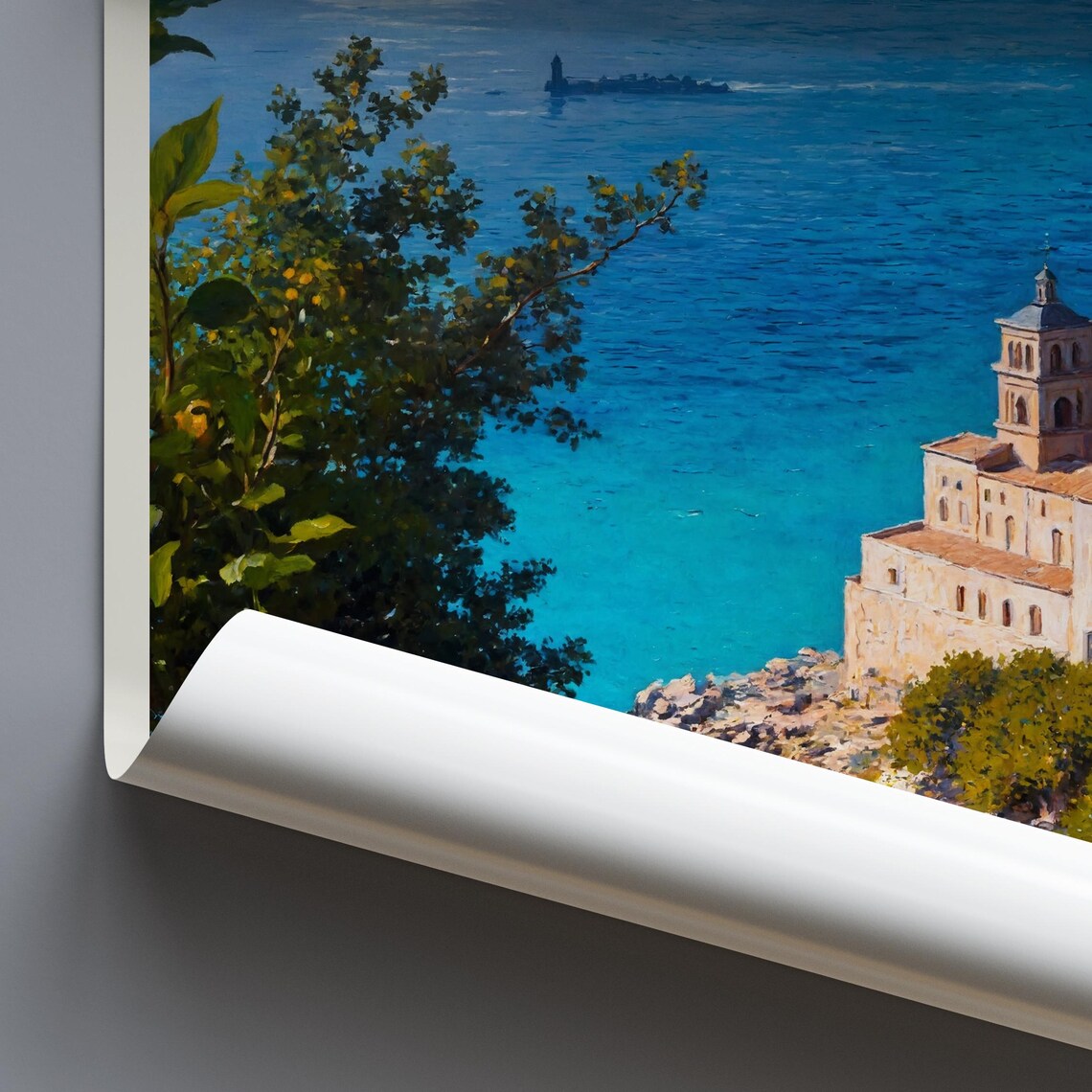 Sorrento Italy Amalfi Coast Monastery Lemon Groves Sea View Poster - Image 3