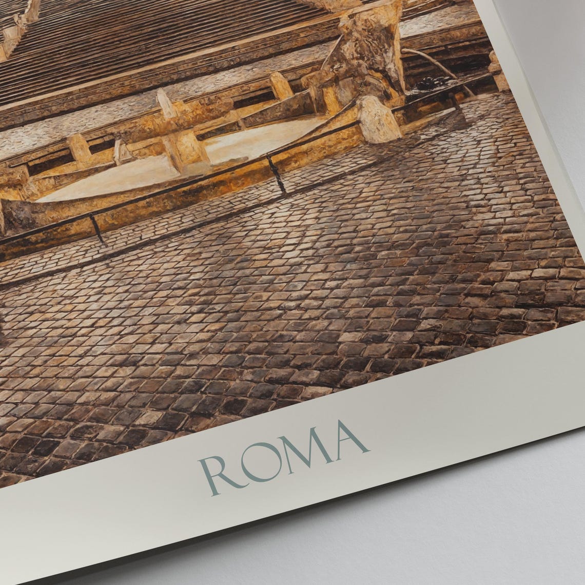 Rome Italy Romantic Spanish Steps Night Painted Travel Poster - Image 2