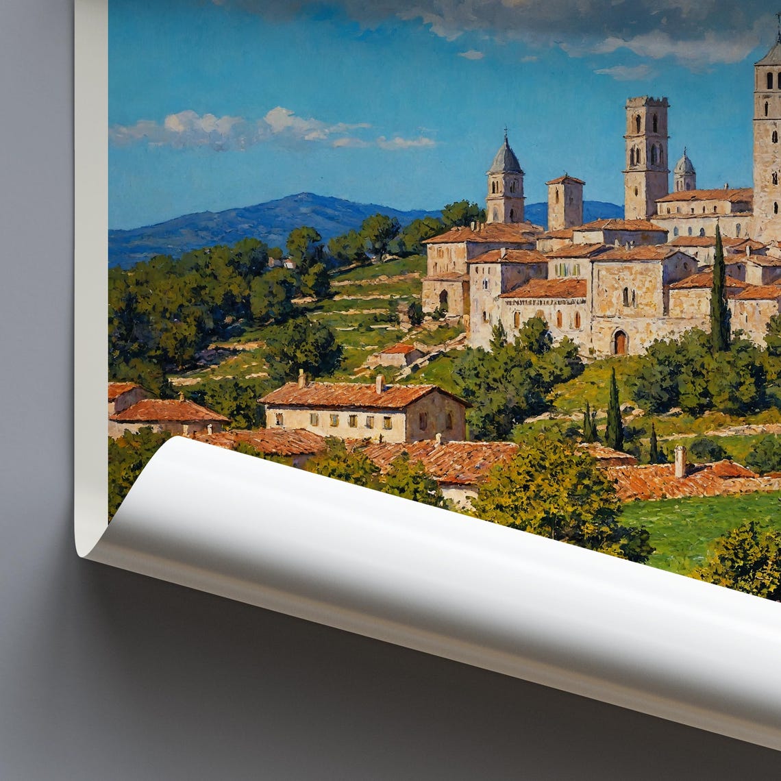 San Gimignano Medieval Towers Lavender Field Tuscany Travel Poster - Image 3