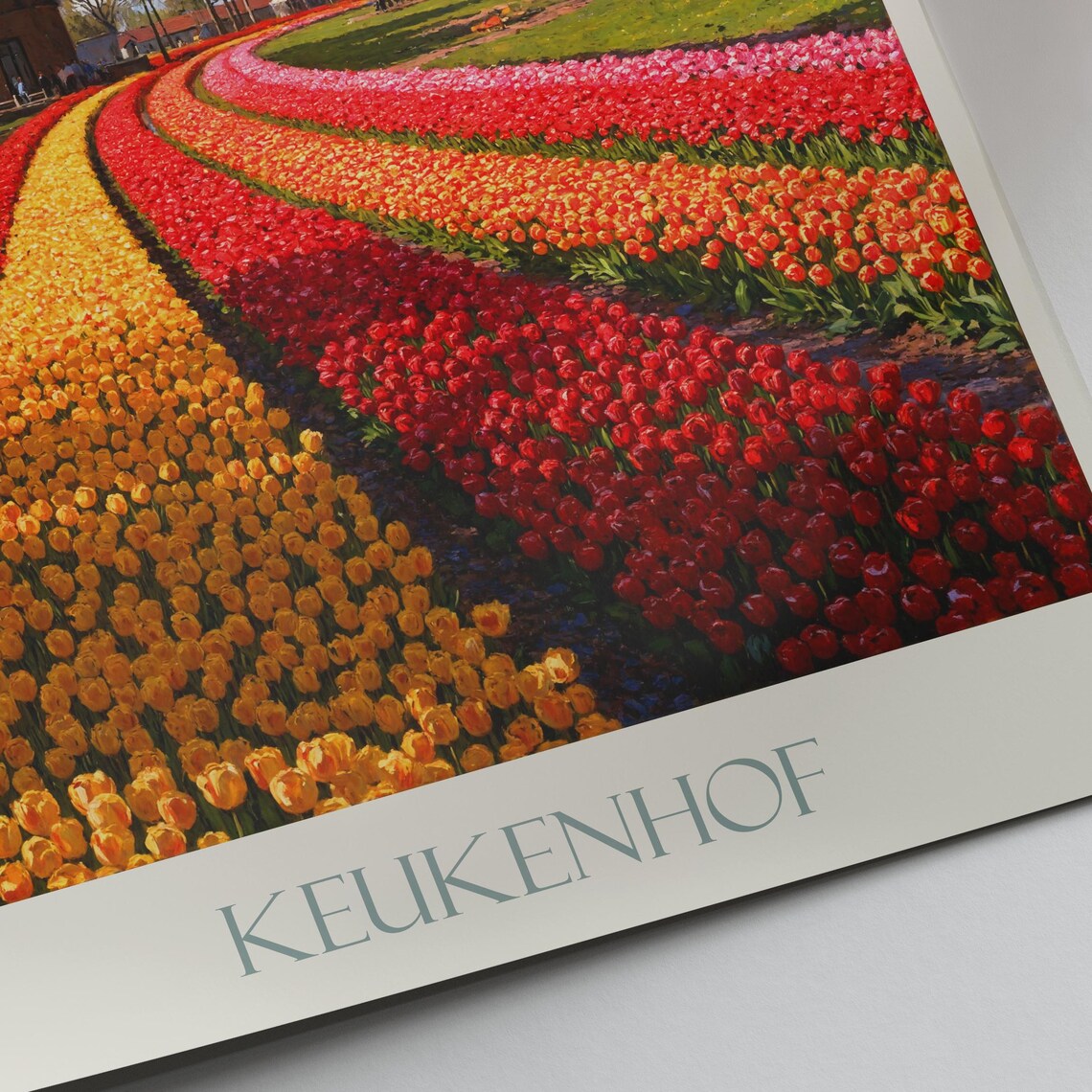 Keukenhof Netherlands Windmill and Tulip Fields Spring Travel Poster - Image 3