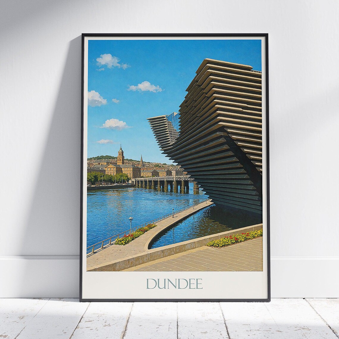 Dundee Scotland V&A Museum River Tay Waterfront Modern Travel Poster