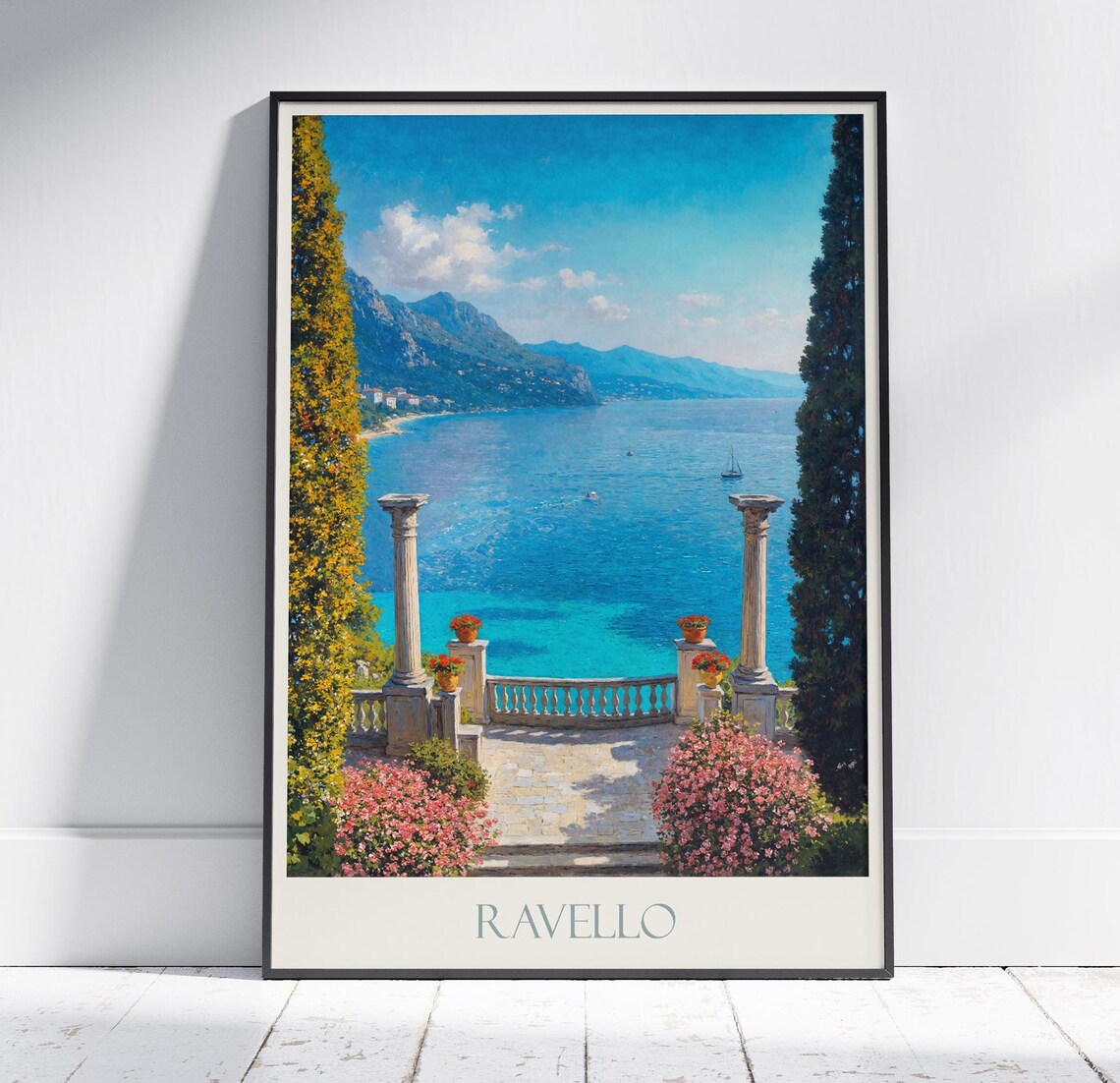 Ravello Italy Amalfi Coast Terrace Sea View Garden Painted Poster