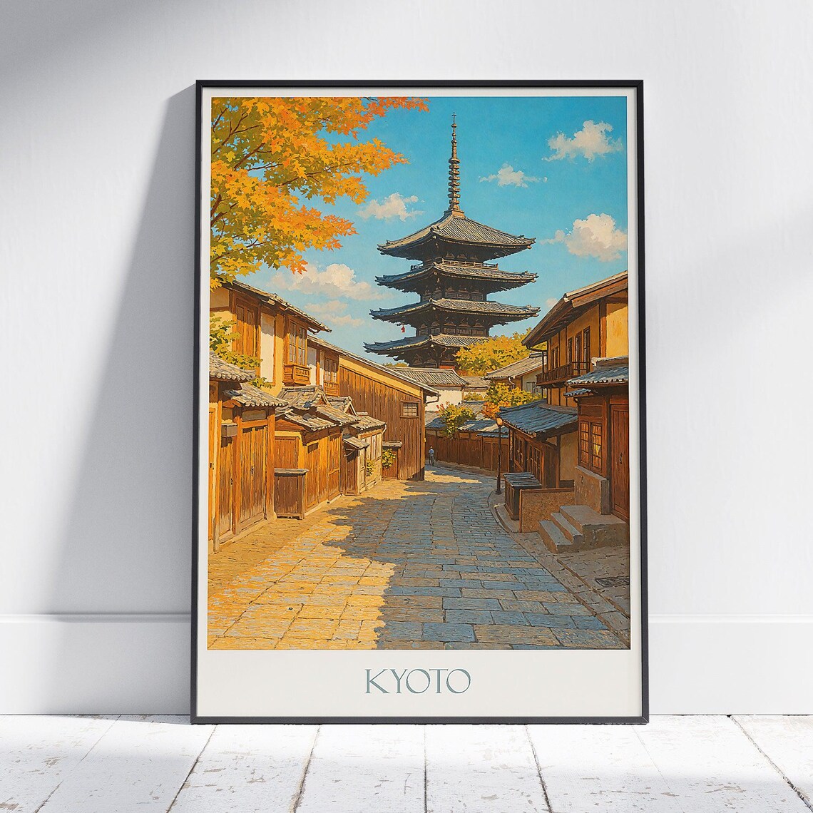 Kyoto Yasaka Pagoda Hokanji Temple Street Japan Travel Poster