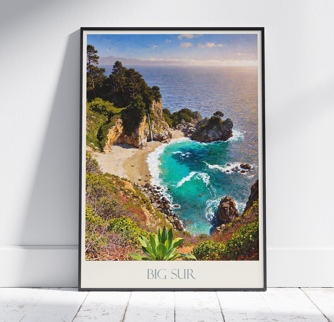 Big Sur California McWay Falls Waterfall Cove Coastal Poster