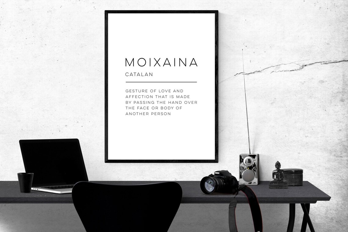 Moixaina Catalan Word Definition Minimalist Typography Art Poster
