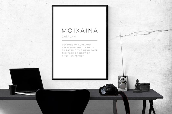 Moixaina Catalan Word Definition Minimalist Typography Art Poster