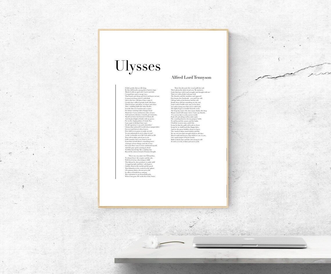 Ulysses by Alfred Lord Tennyson, Poetry Art Print
