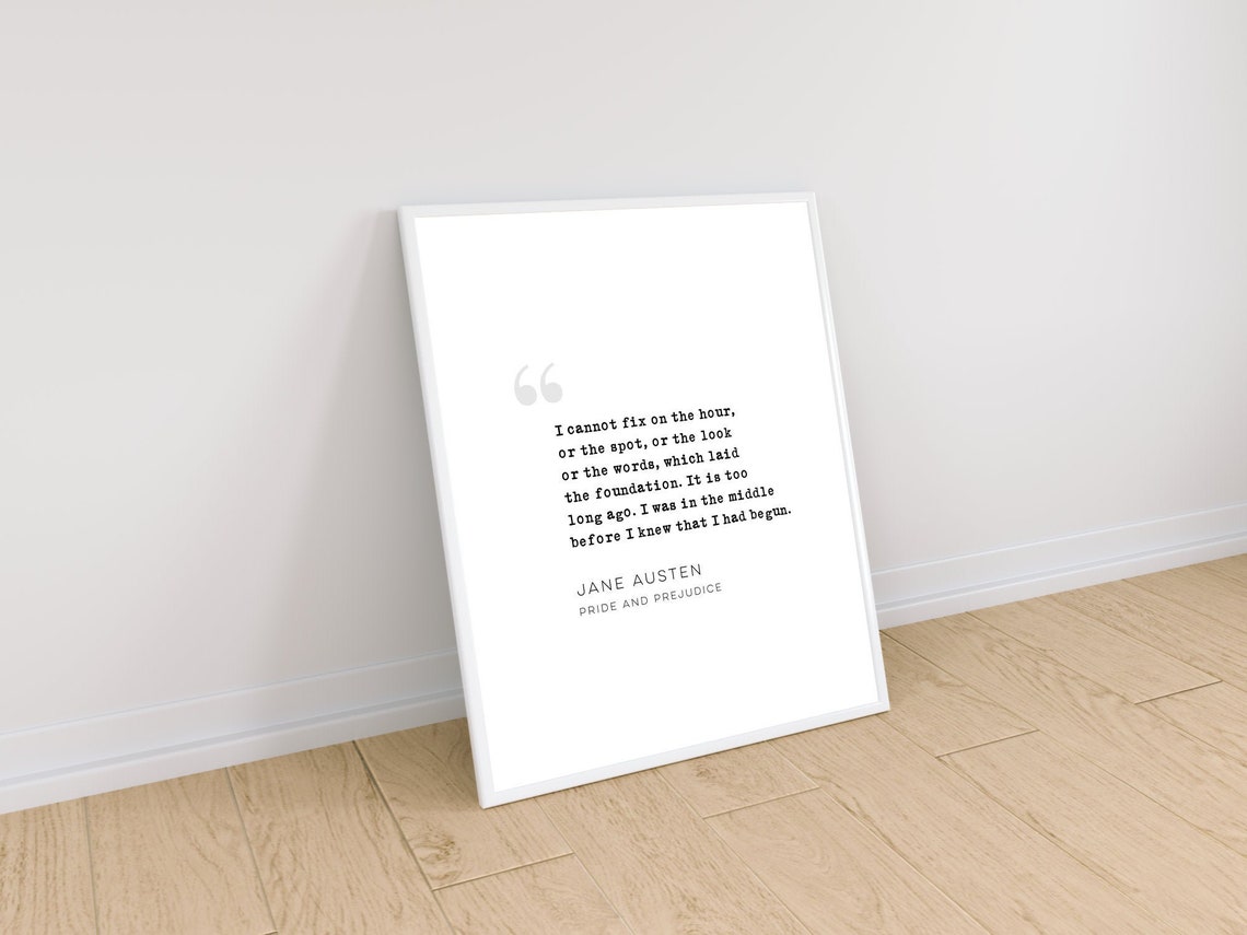 Jane Austen Pride and Prejudice Book Quote Typography Poster