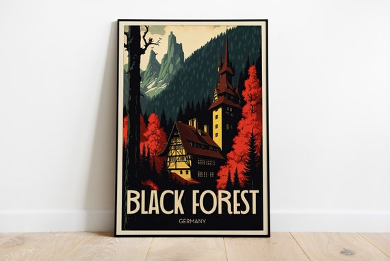 Black Forest Art Print Vintage Poster Print Available In Many Sizes Or