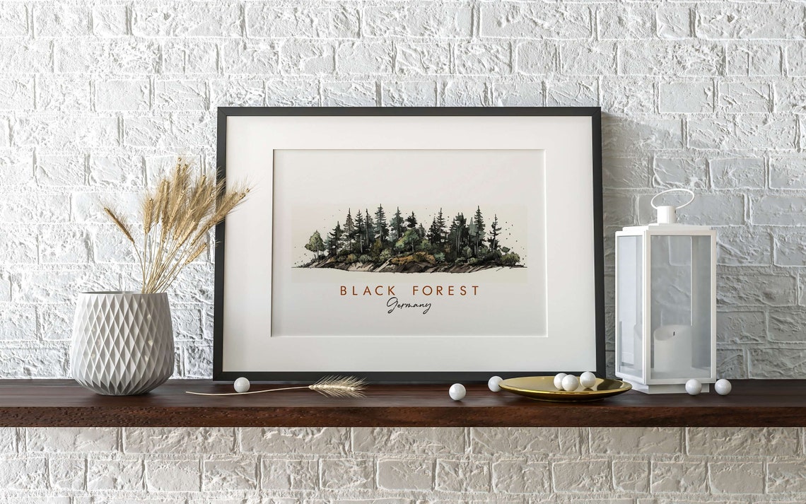 Black Forest Minimalist Ink Print Available In Many Sizes And Finishes - Image 2