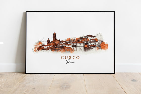 Cusco Minimalist Ink Print Available In Many Sizes And Finishes