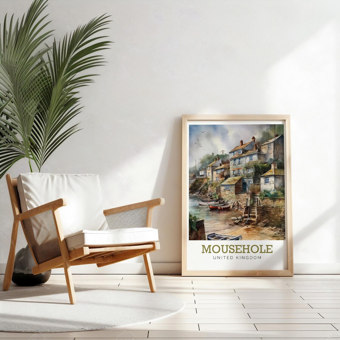 Mousehole Cornwall Fishing Village Watercolor United Kingdom Poster - Image 2