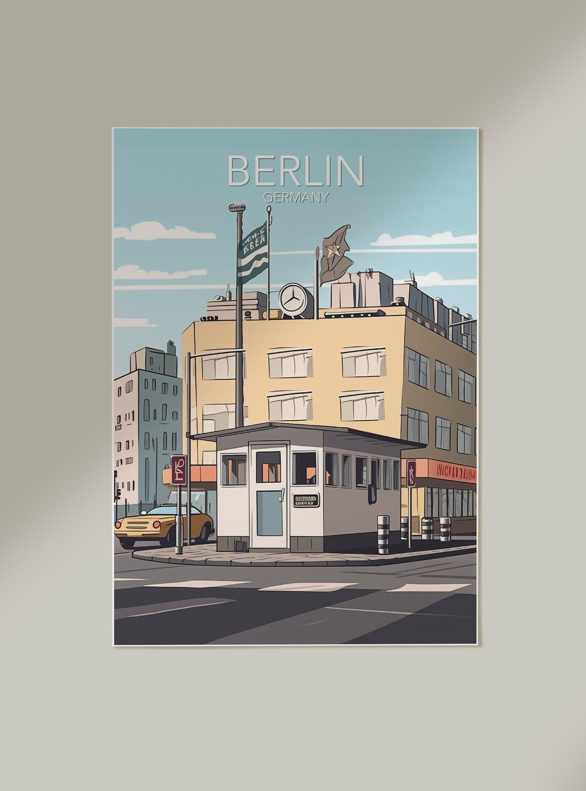 Berlin Checkpoint Charlie Modern Art Print - Image 2
